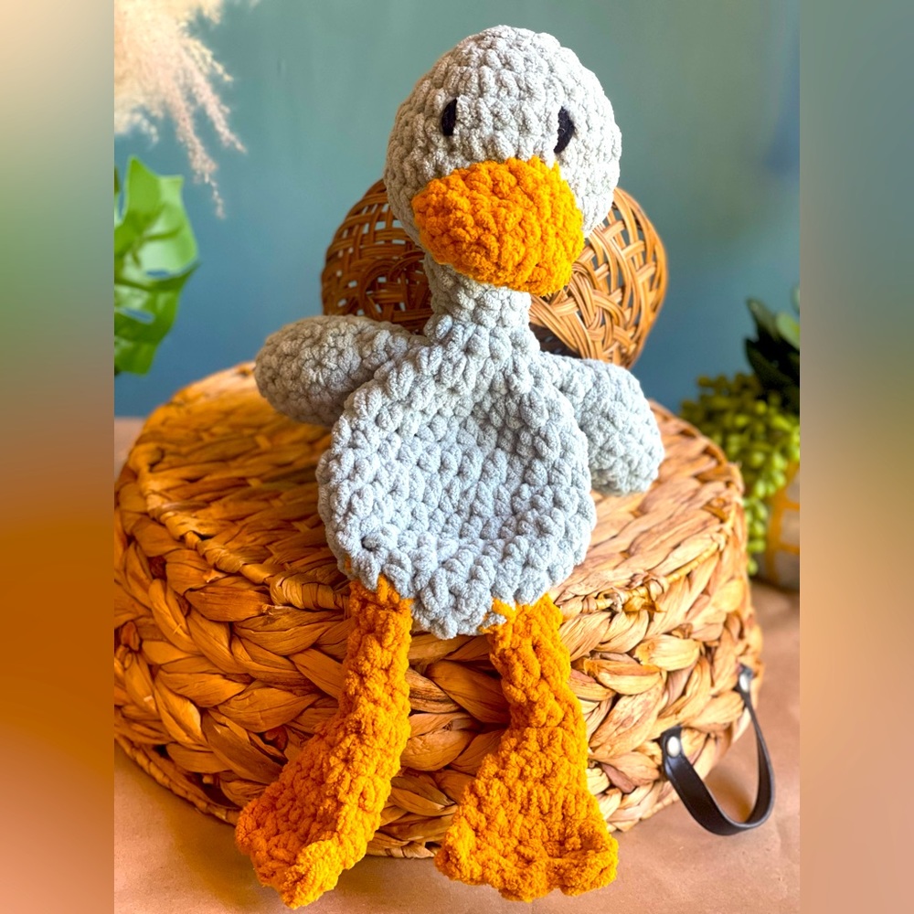 Ready to Ship Handmade Crochet Blue Duck